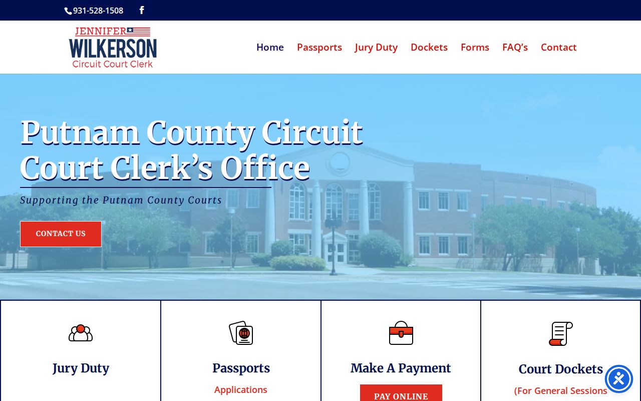 Putnam County active warrant records held with Circuit Court Clerk dockets