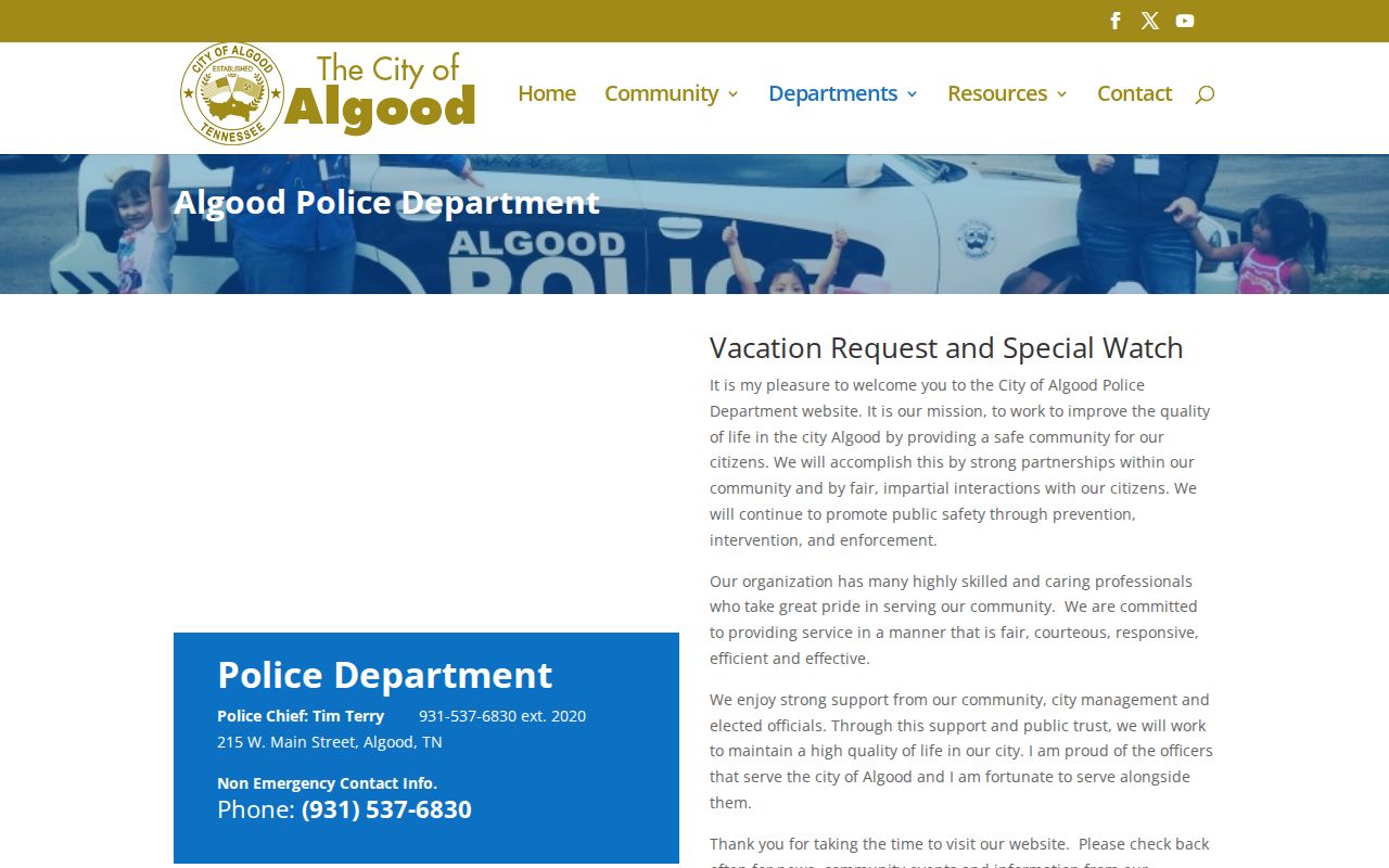 Algood warrant records contact route through the city police department
