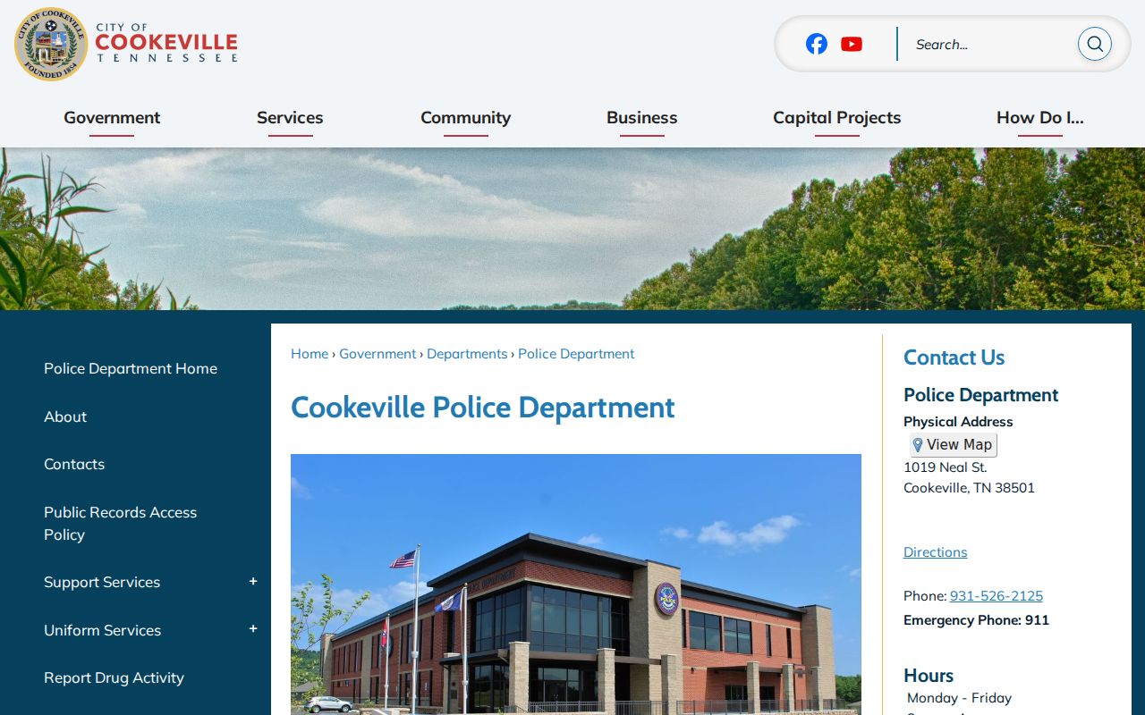 Cookeville warrant records contact at the city police headquarters
