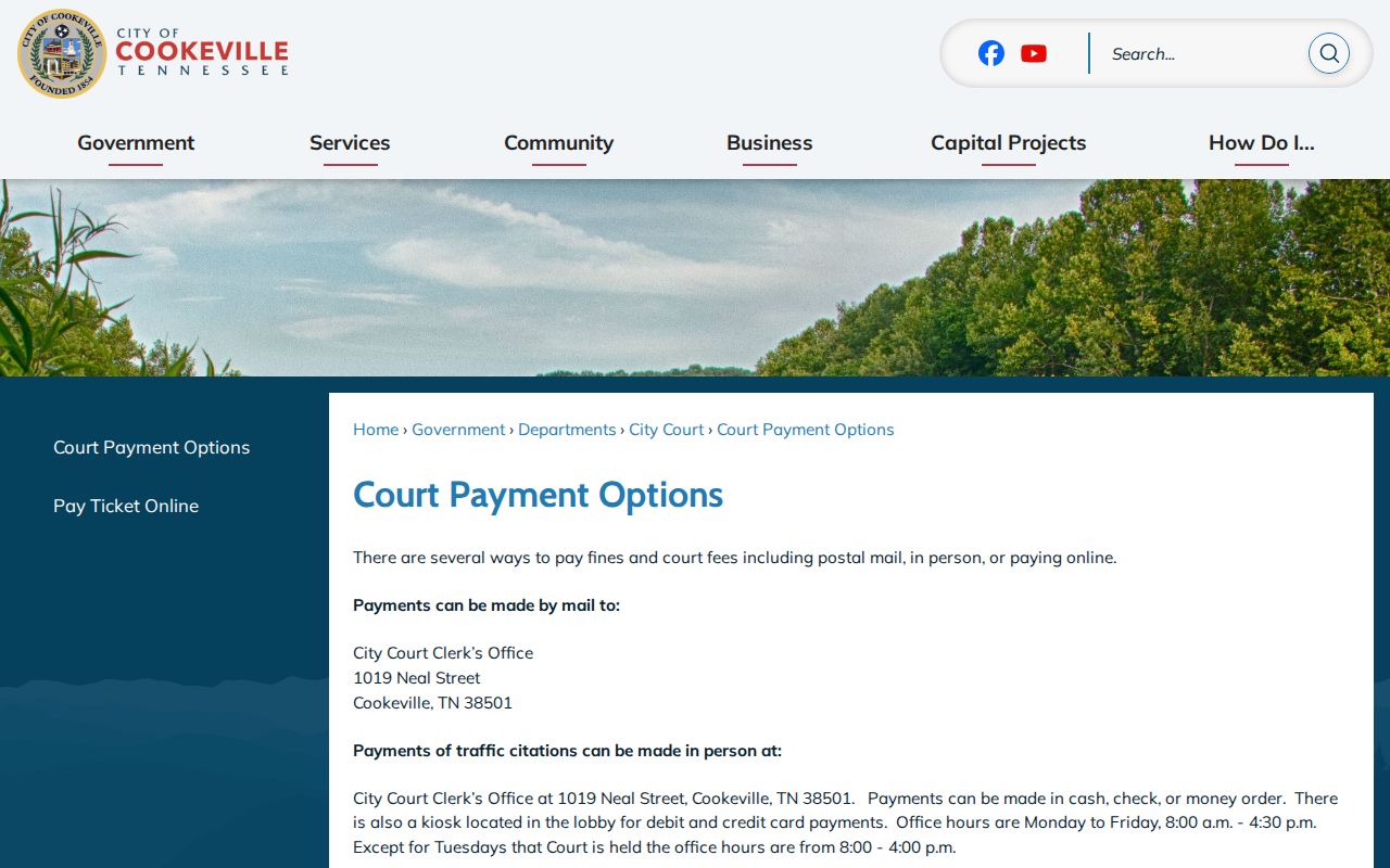 Putnam County traffic warrant citation payment methods for Cookeville